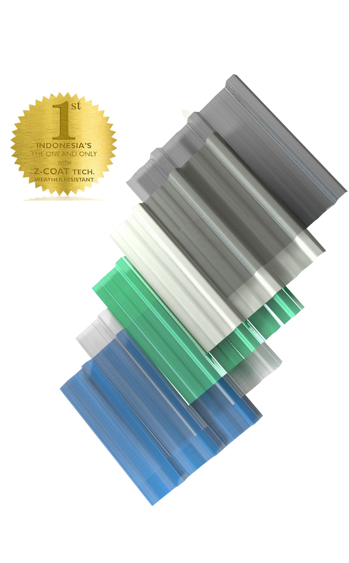Atap transparan Zelltech V-Sky FRP Roof